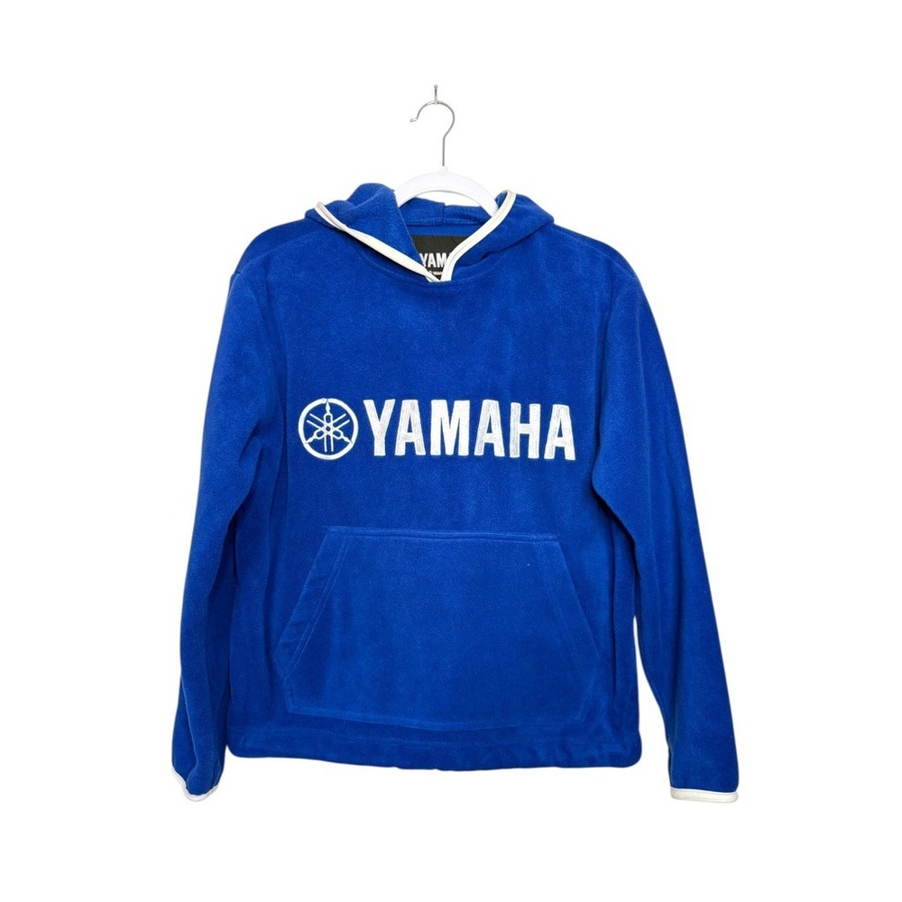 Yamaha Motor Women Blue Fleece Hoodie Embroidered Logo Size L Large Pullover‎